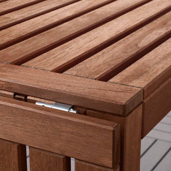 Applaro Drop Leaf Table Outdoor Brown Stained 140 200 260x78 Cm Ikea The table ships fully assembled and can easily go from a setup dining table to a single drop leaf to completely folded down. applaro drop leaf table outdoor brown