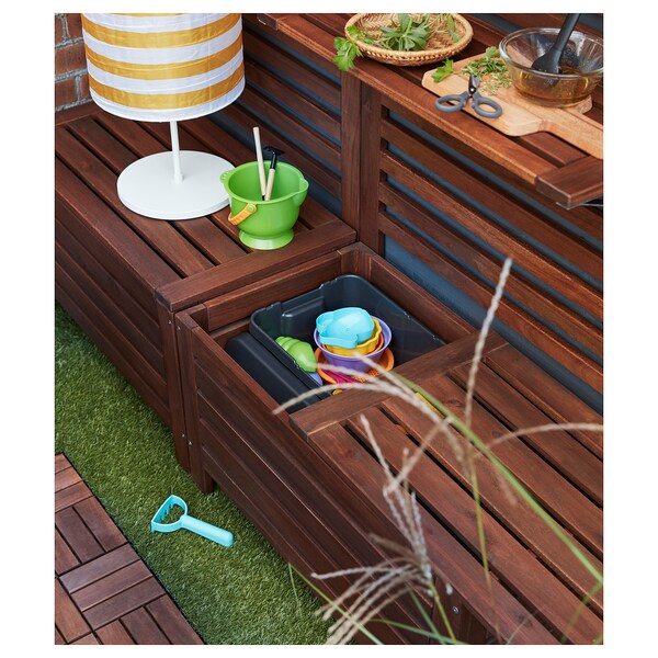 Applaro Storage Bench Outdoor Brown Stained Ikea