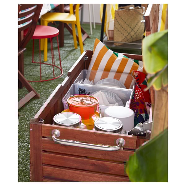 Applaro Storage Bench Outdoor Brown Stained Ikea
