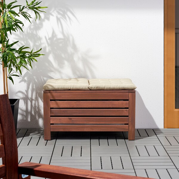 Applaro Storage Bench Outdoor Brown Stained Ikea