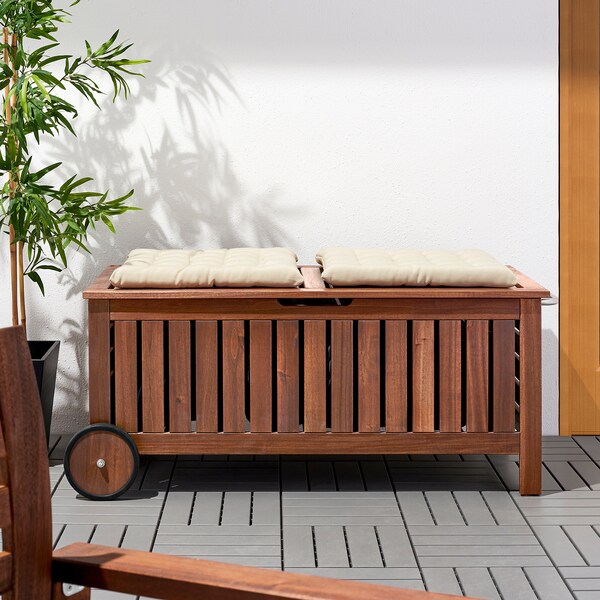 Applaro Storage Bench Outdoor Brown Stained Brown Ikea