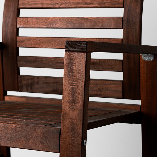 Applaro Table 2 Chrs W Armr Bench Outdoor Brown Stained Ikea