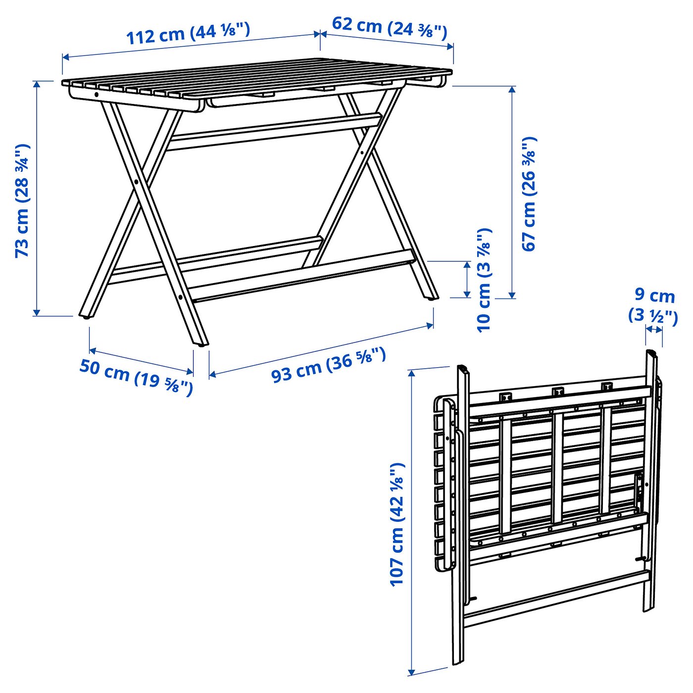 Bakers Folding Table Suitable For Both Outdoor Indoor 67cm Tall Garden Furniture Accessories Garden Outdoors Southessexcourt Com