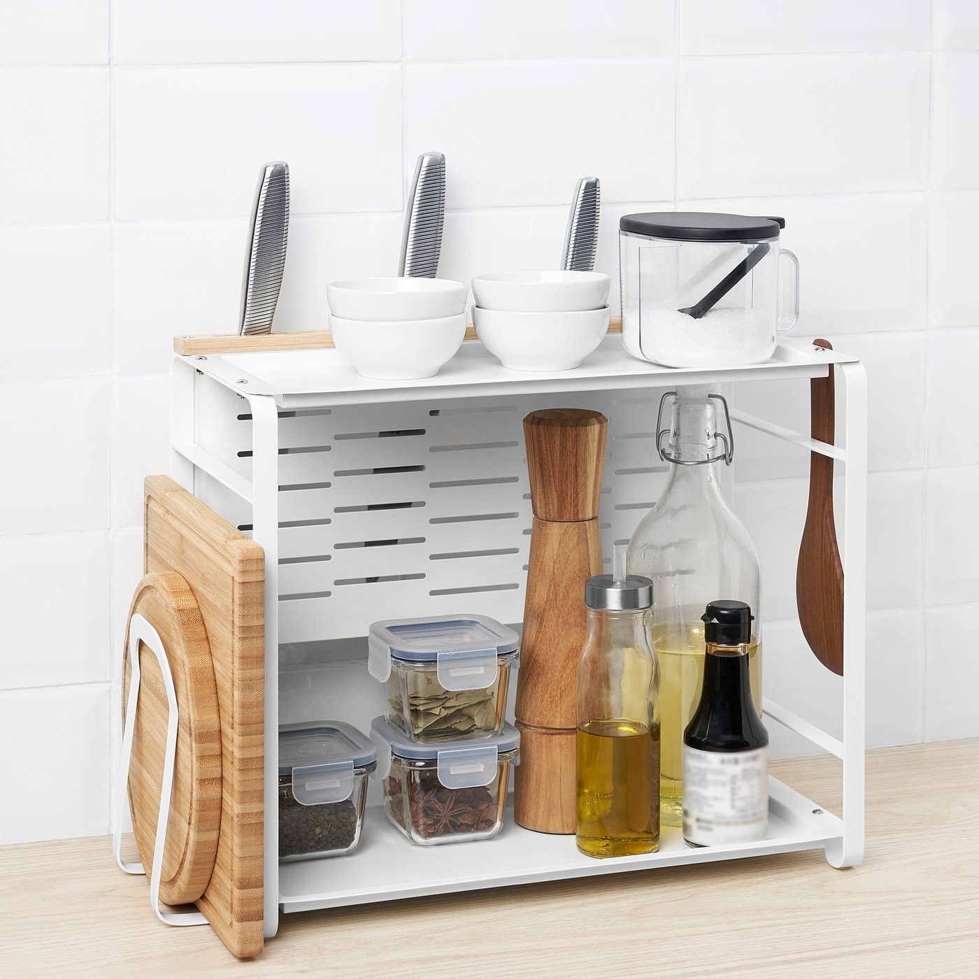 AVSTEG kitchen countertop organiser bamboo/white IKEA