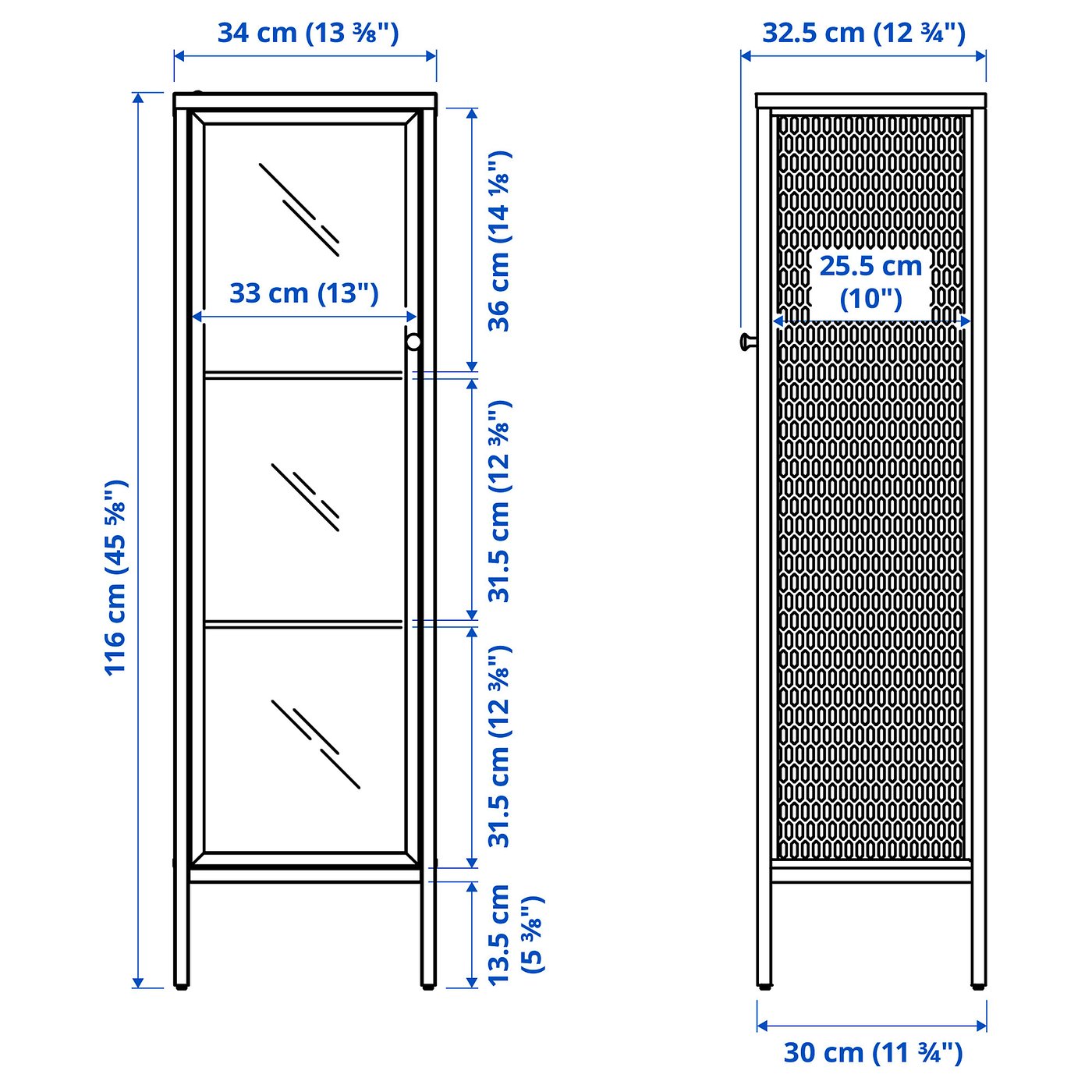 BAGGEBO cabinet with glass doors metal/white - IKEA