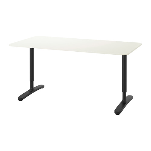 BEKANT corner desk left white/black 292.224.87 IKEA