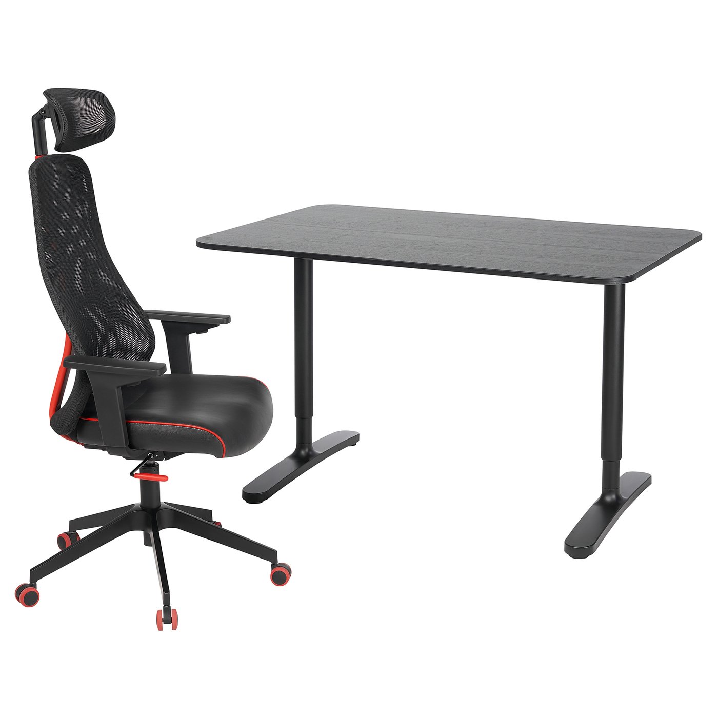 BEKANT / MATCHSPEL Desk and chair black -IKEA