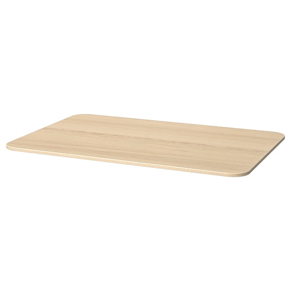 BEKANT Mặt bàn, veneer sồi nhuộm màu trắng, 120x80 cm