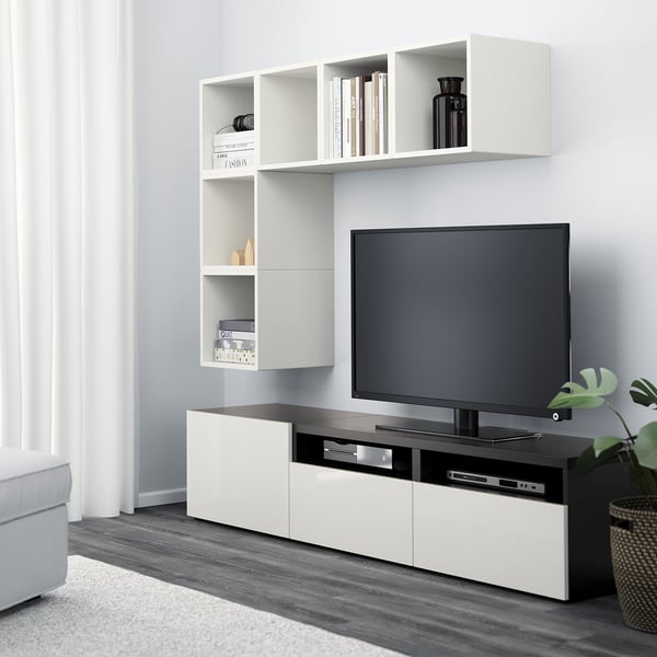 Besta Eket Cabinet Combination For Tv White Black Brown High