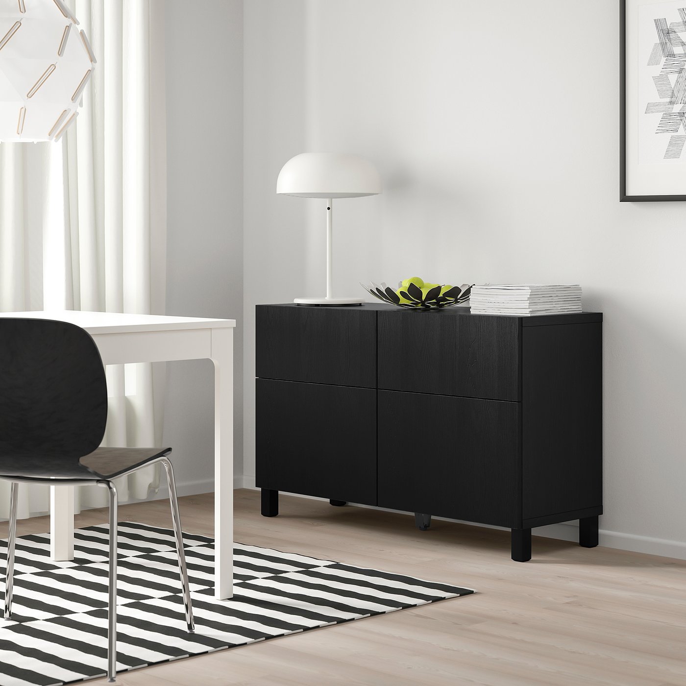 Besta Storage Combination W Doors Drawers Black Brown