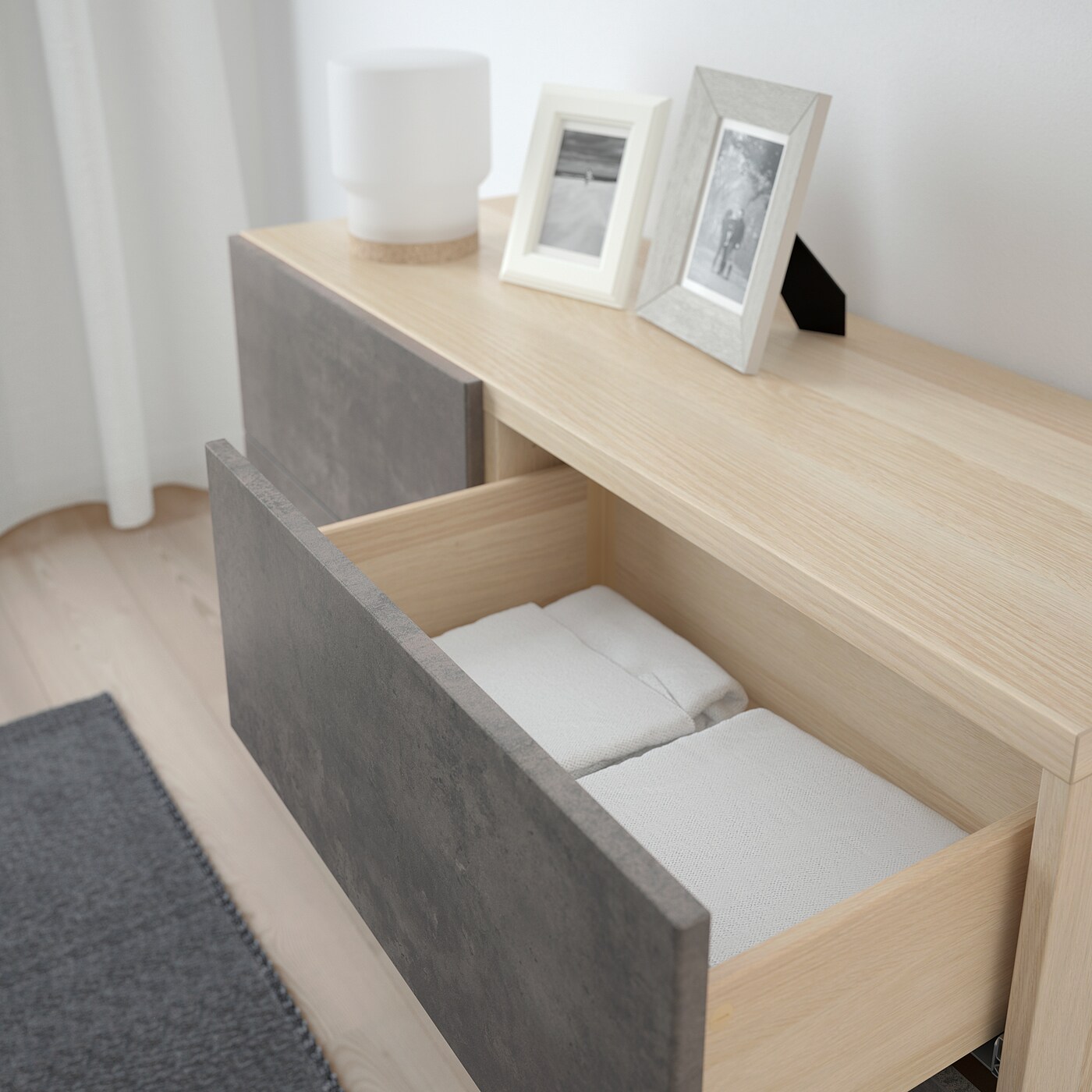 Besta Storage Combination W Doors Drawers White Stained Oak