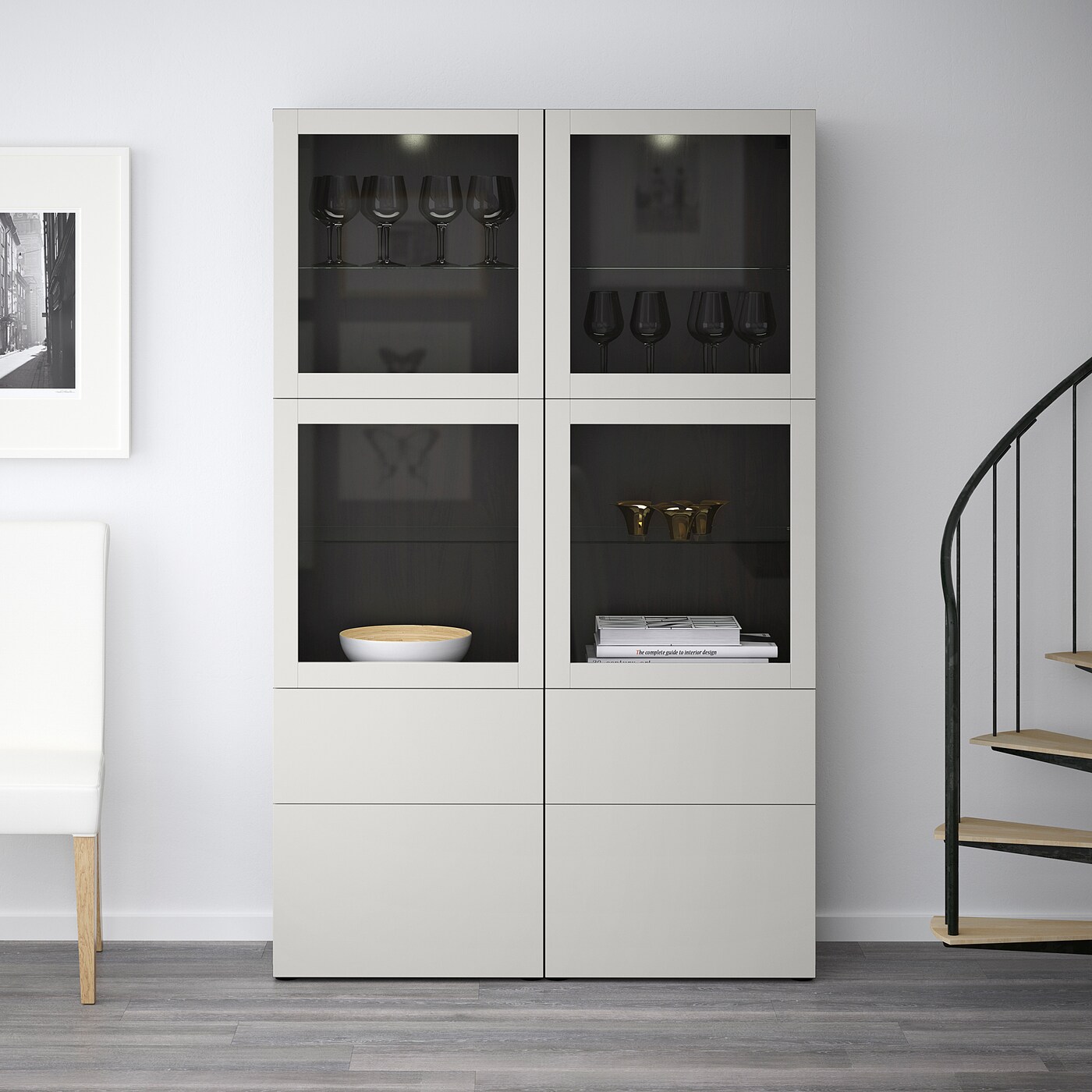 Besta Storage Combination W Glass Doors Black Brown Sindvik