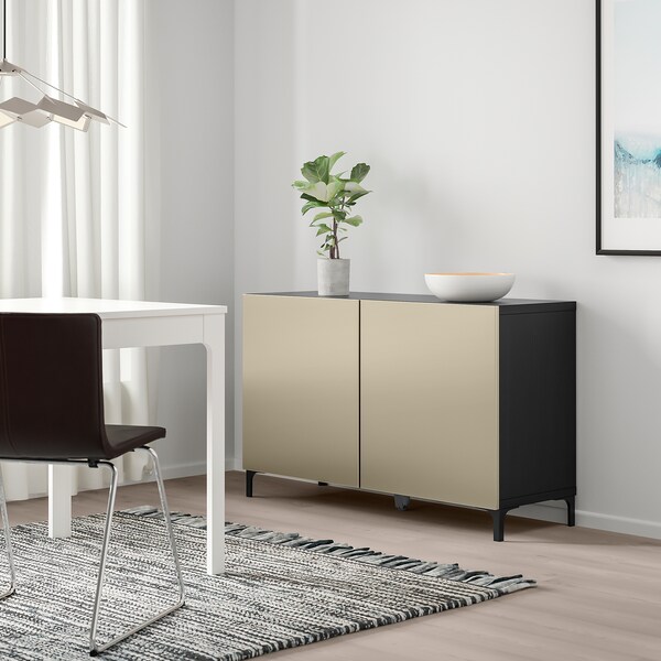 Besta Storage Combination With Doors Black Brown Riksviken Nannarp Light Bronze Effect Ikea