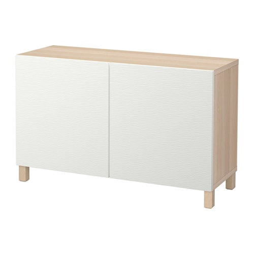 Besta Storage Combination With Doors White Stained Oak Effect Laxviken White