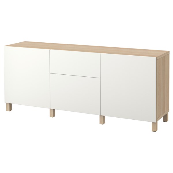 Besta Storage Combination With Drawers White Stained Oak Effect Lappviken White Ikea