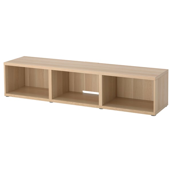 Besta Tv Bench White Stained Oak Effect 180x40x38 Cm Ikea