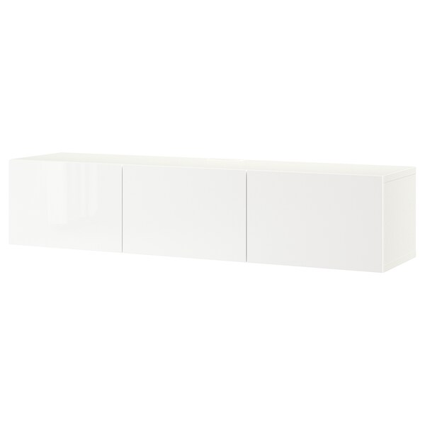 Besta Tv Bench With Doors White Selsviken High Gloss White Ikea