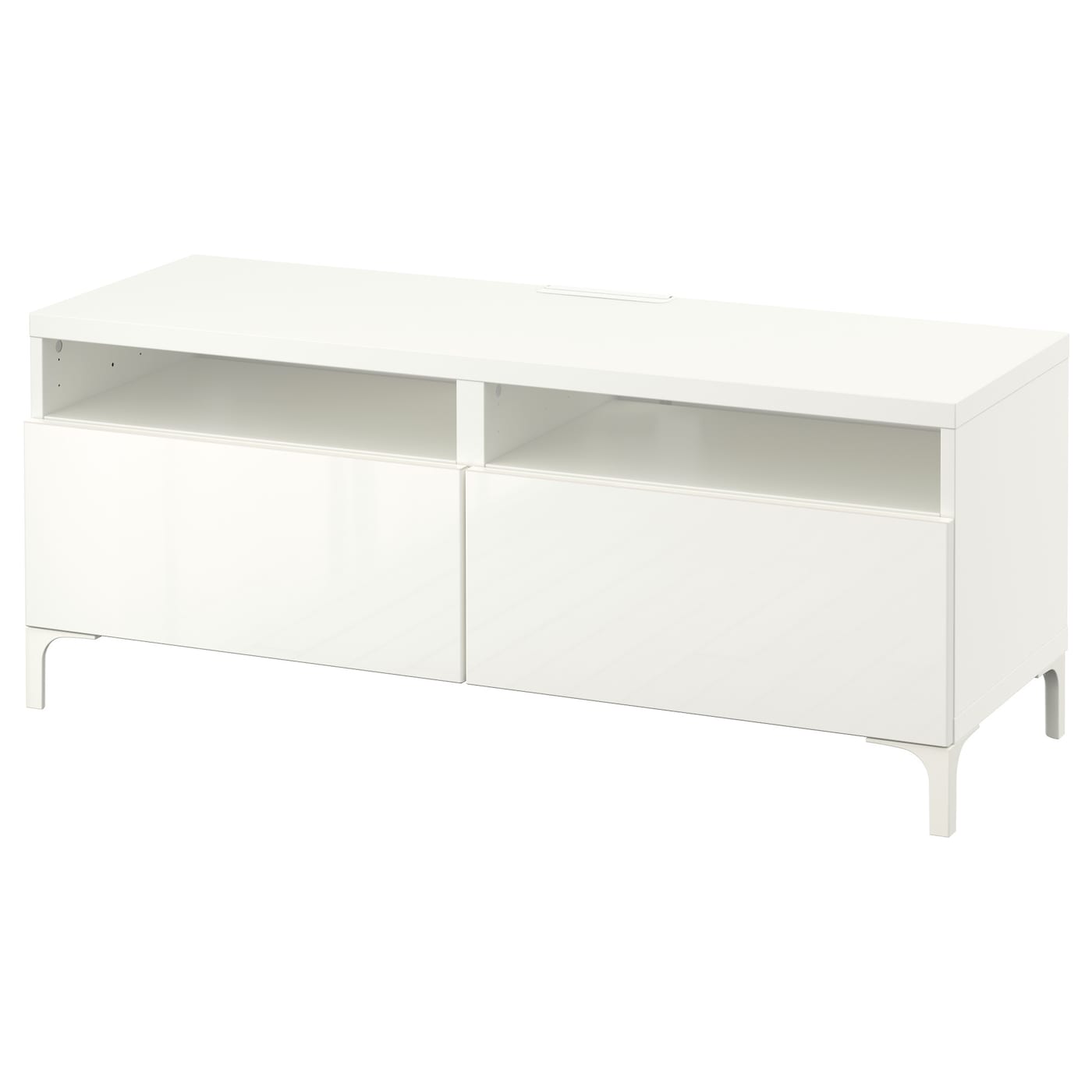 Besta Tv Bench With Drawers White Selsviken High Gloss White Ikea