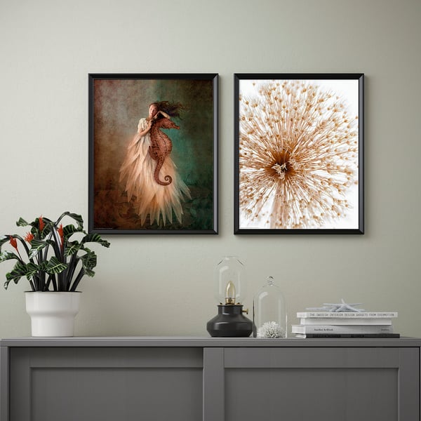 Bild Poster Woman And Seahorse 40x50 Cm Ikea