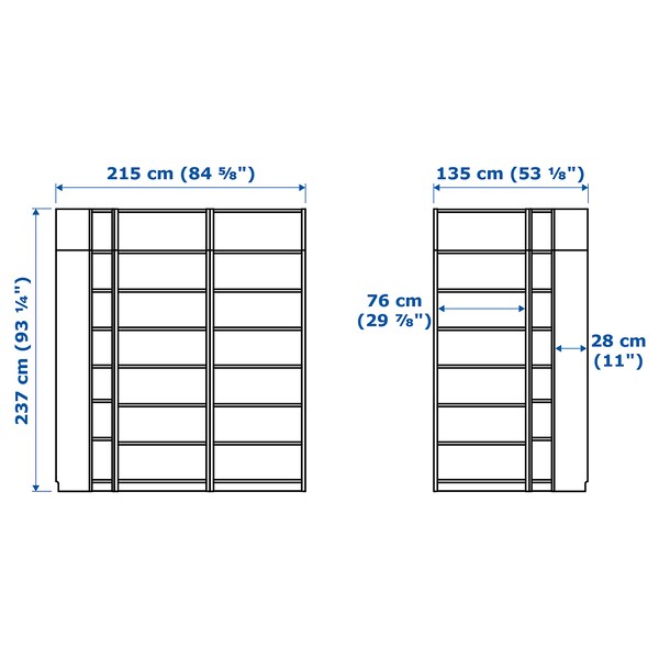 Billy Bookcase Combination Crnr Solution White Stained Oak