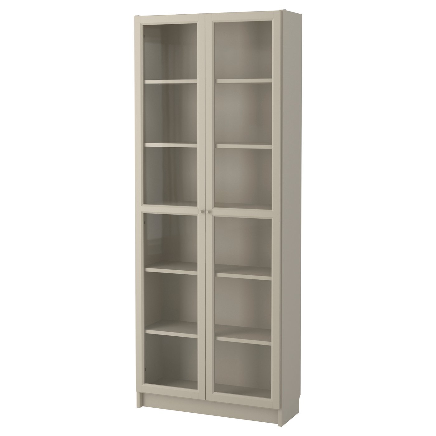 Billy Bookcase With Glass Doors Dark Red Ikea