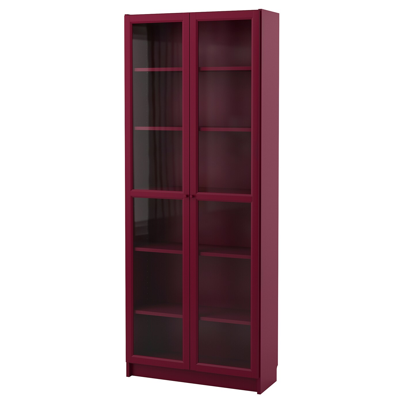 Billy Bookcase With Glass Doors Dark Red Ikea