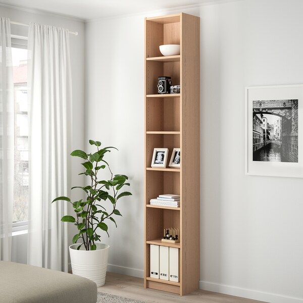 Billy Bookcase With Height Extension Unit White Stained Oak