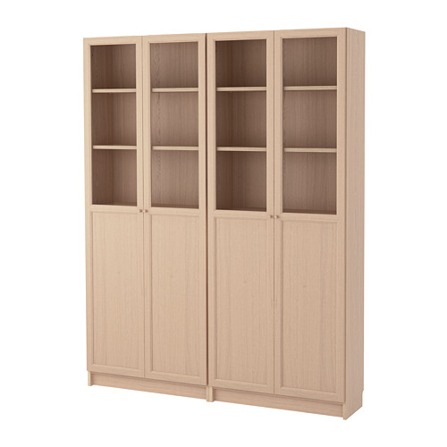 Billy Oxberg Bookcase Combination With Doors White Stained Oak