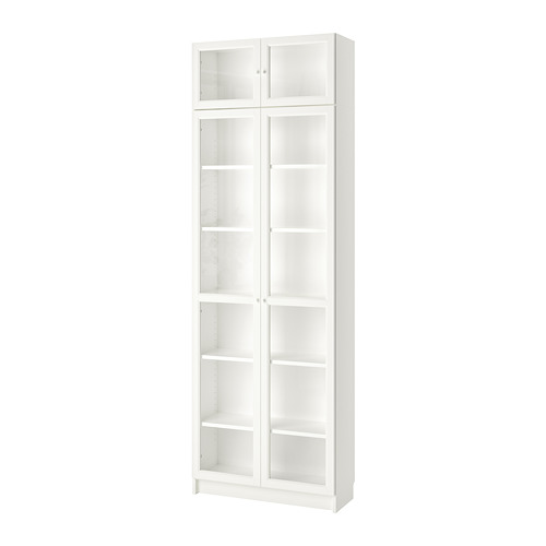 BILLY bookcase with glassdoors grey/metallic effect IKEA