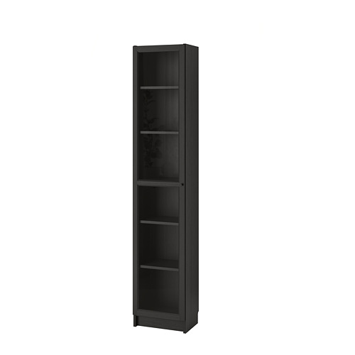 Billy Oxberg Bookcase With Glass Door Black Brown Glass Ikea
