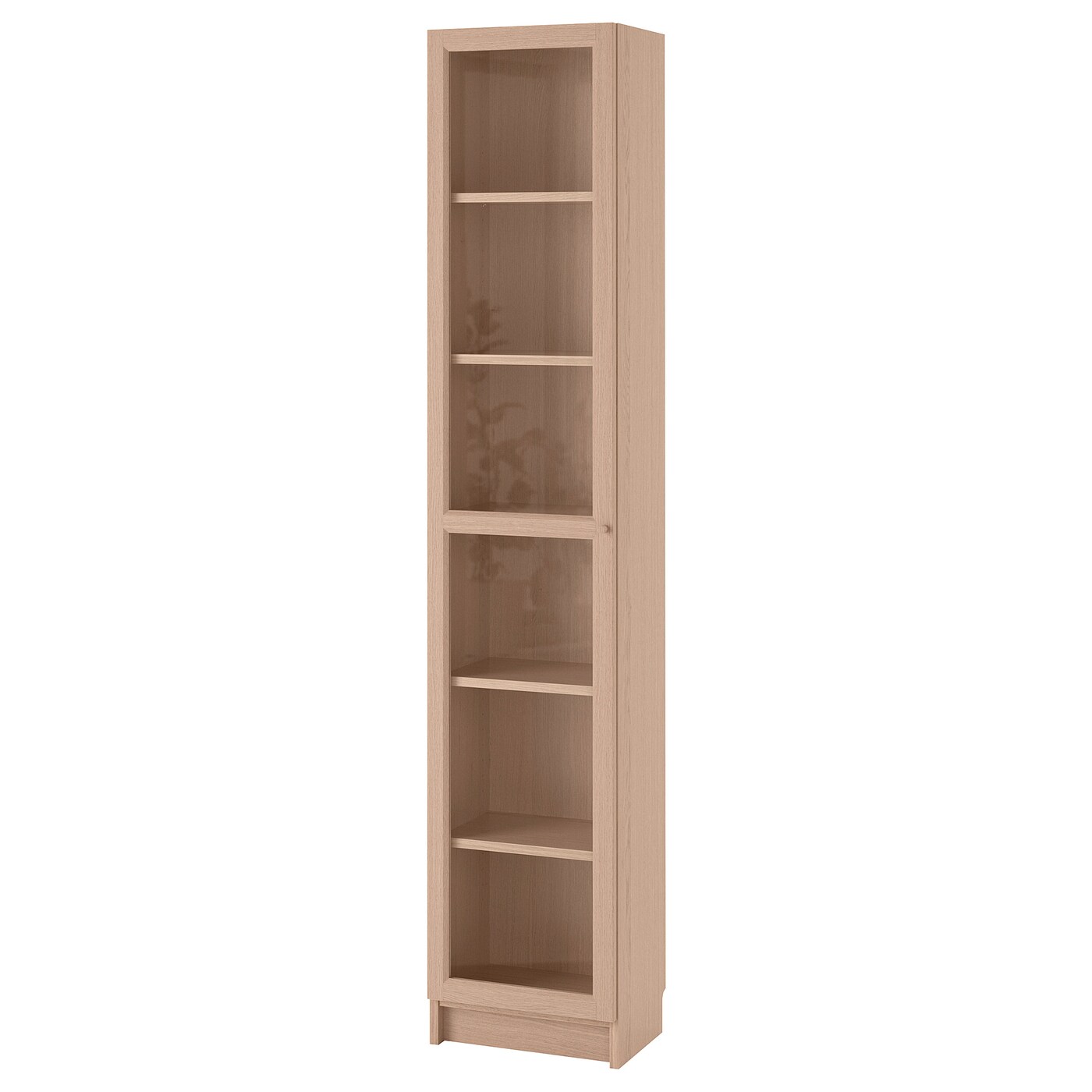 Billy Oxberg Bookcase With Glass Door White Stained Oak Veneer