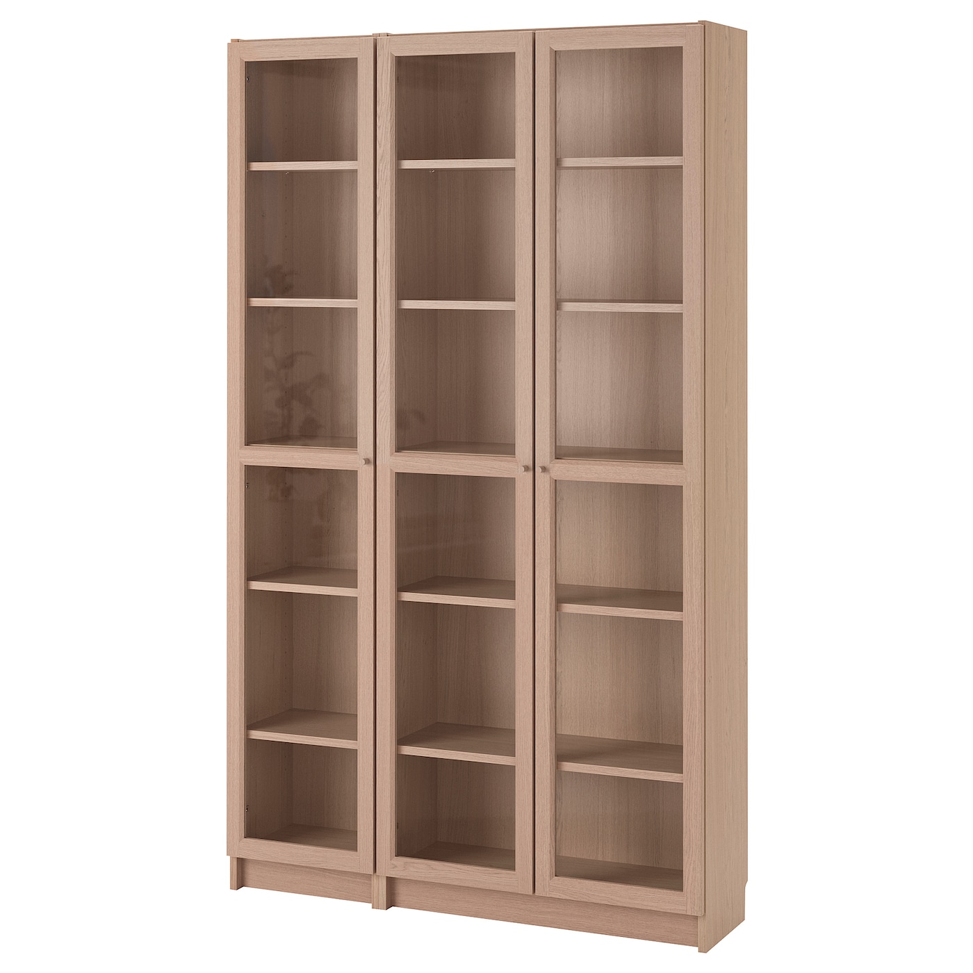 Billy Oxberg Bookcase With Glass Doors White Stained Oak