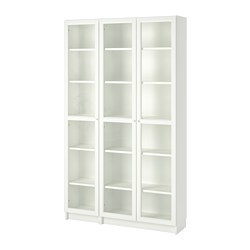 Billy Oxberg Bookcase With Glass Doors White Ikea