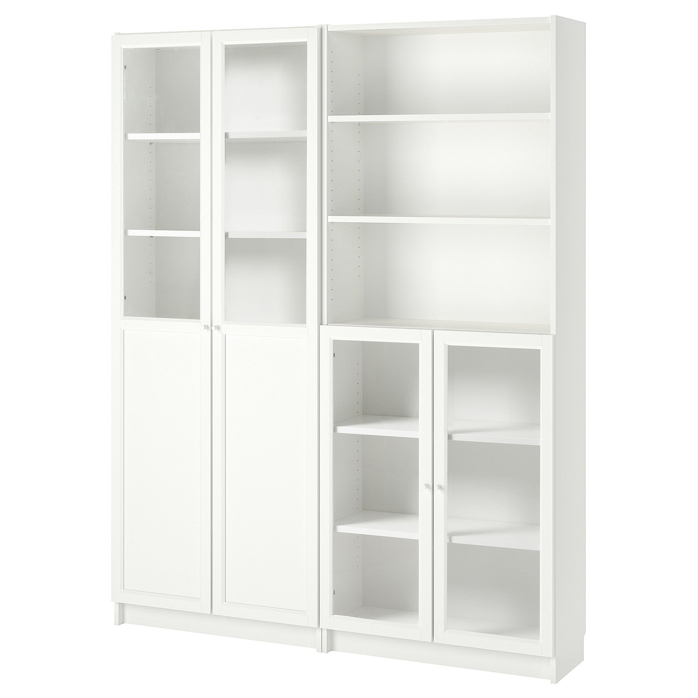 BILLY / OXBERG bookcase with panel/glass doors white IKEA