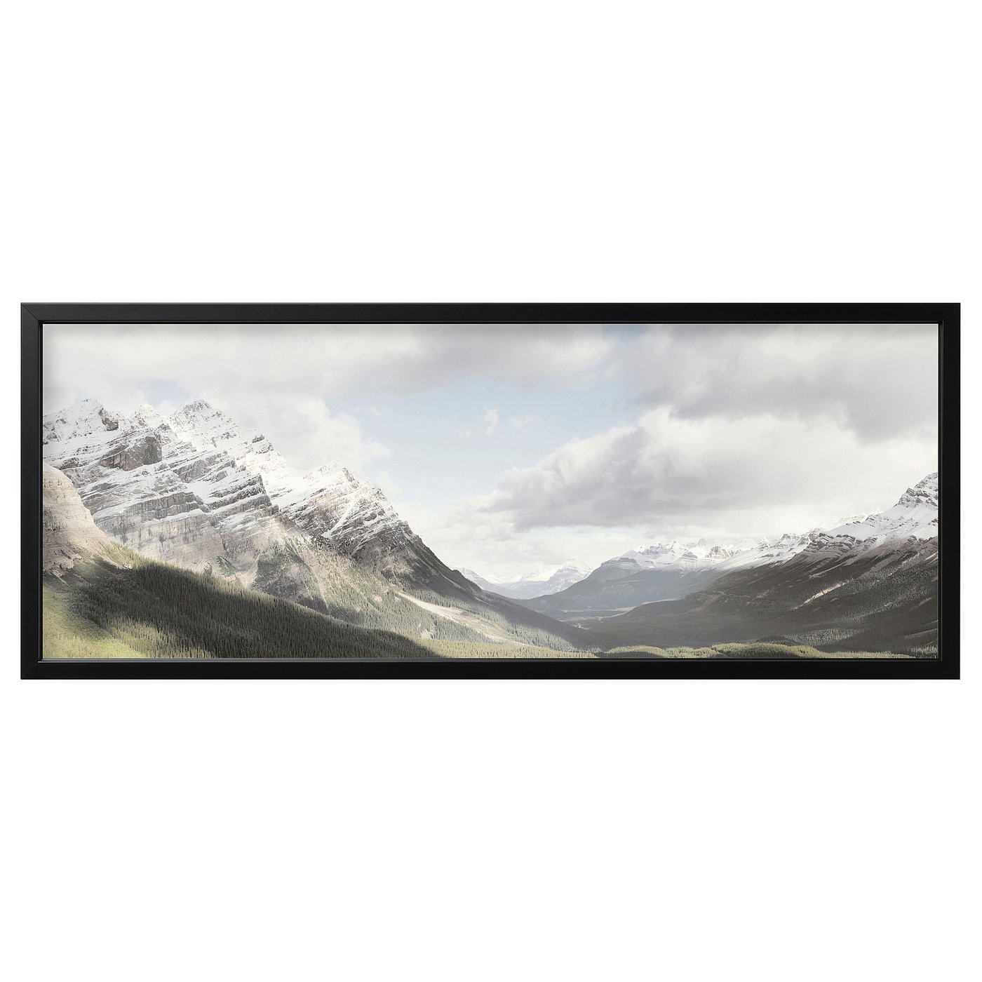 BJÖRKSTA picture with frame cliffs/black - IKEA