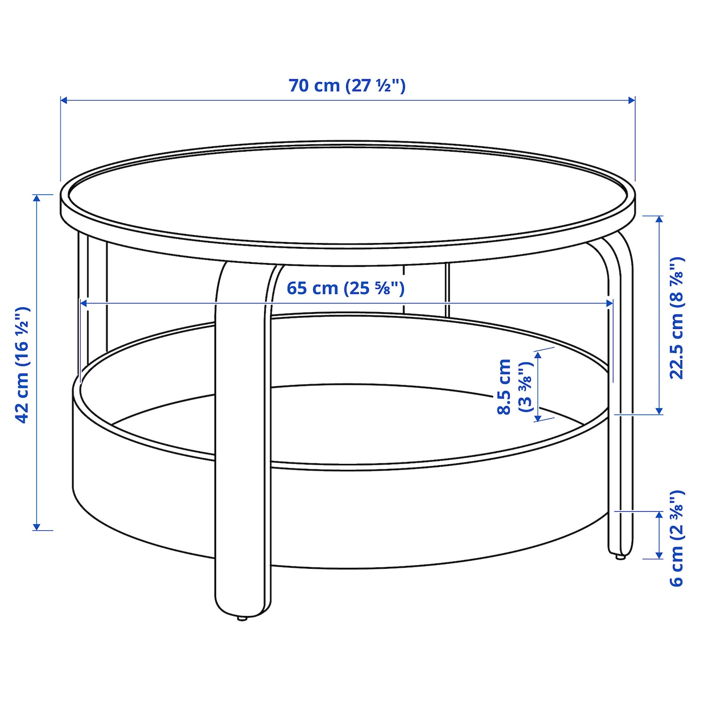 Coffee on sale table size