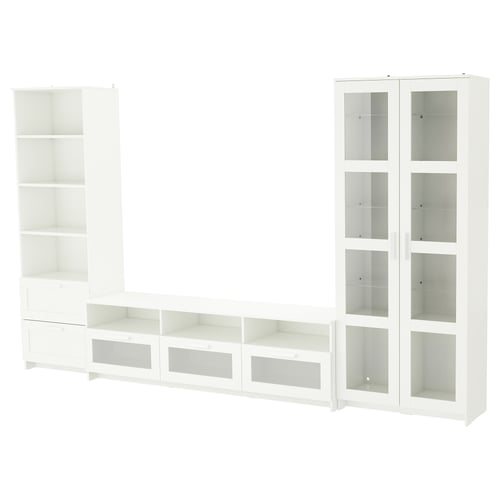 Brimnes Tv Storage Combination Glass Doors White Ikea
