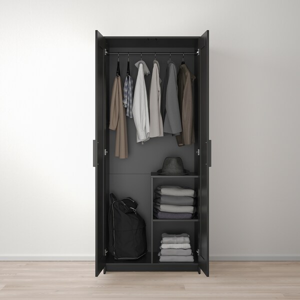 Brimnes Wardrobe With 2 Doors Black Ikea