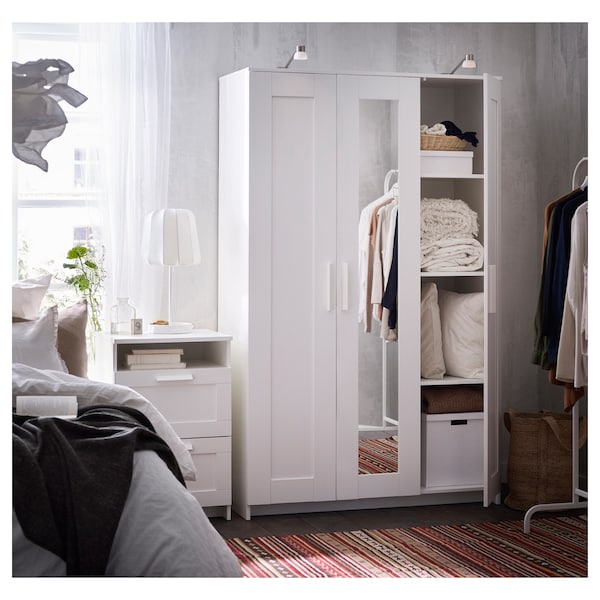 Brimnes Wardrobe With 3 Doors White Ikea