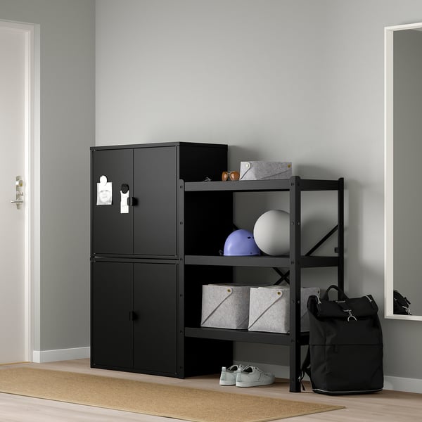 Bror Cabinet With 2 Doors Black Ikea