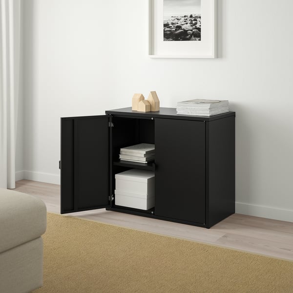 Bror Cabinet With 2 Doors Black Ikea