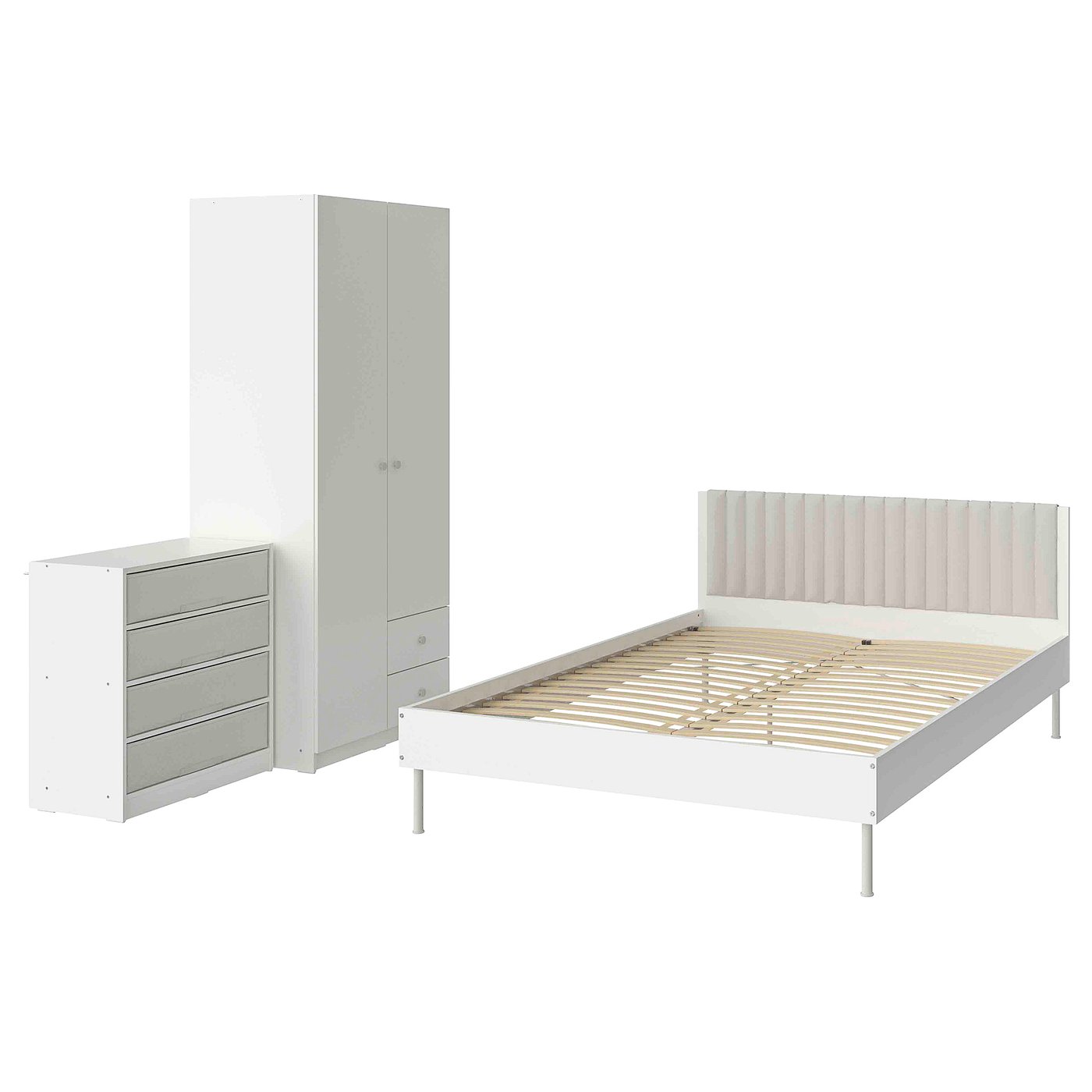 BRUKSVARA bedroom furniture, set of 3 white/light grey 295.200.62 IKEA