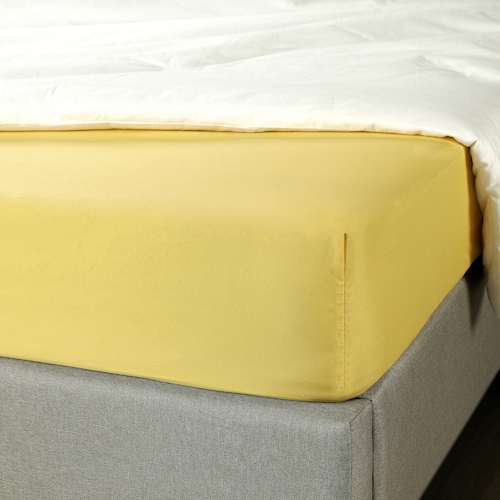 bruksvara-fitted-sheet-yellow-105-606-56-ikea