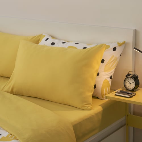 BRUKSVARA fitted sheet yellow 105.606.56 IKEA