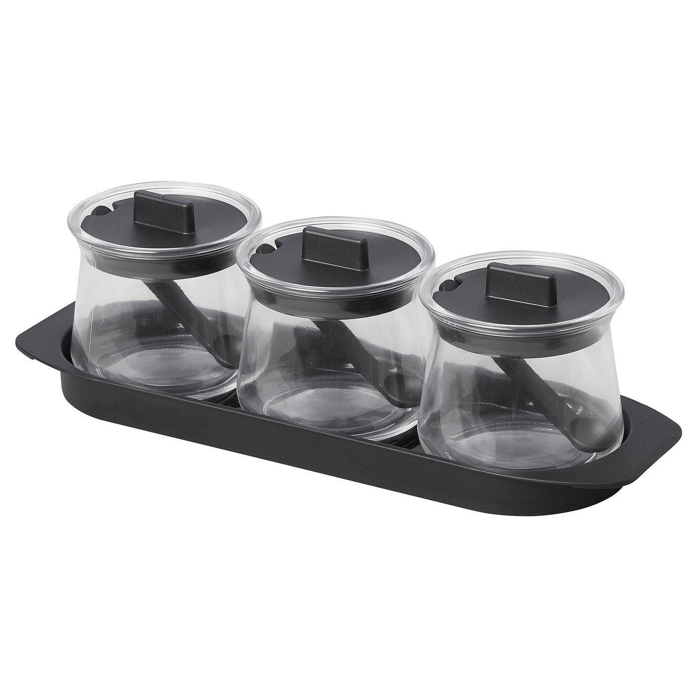 CELEBRERA 3piece spice jar set glass IKEA