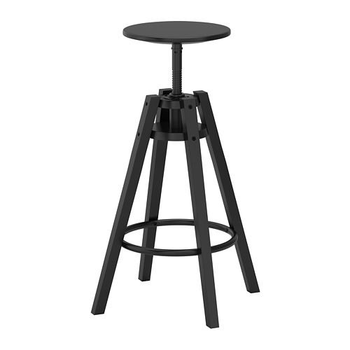 FRANKLIN bar stool with backrest, foldable black/black 704.067.42 IKEA