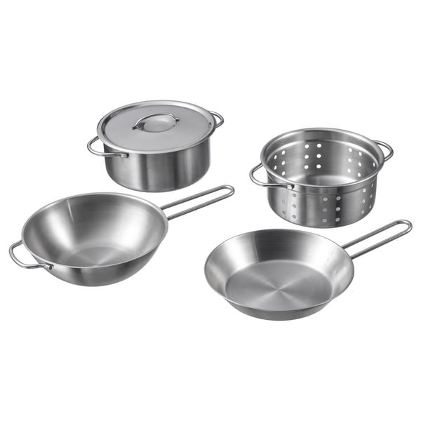 Bộ đồ chơi 5 món đồ chơi DUKTIG, màu thép không gỉ