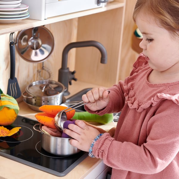 Bộ đồ chơi 5 món đồ chơi DUKTIG, màu thép không gỉ