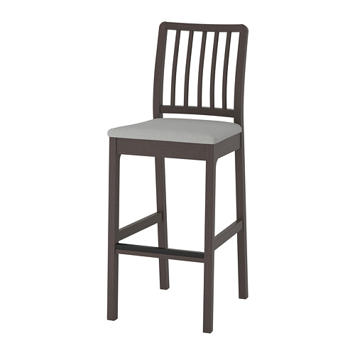 FRANKLIN bar stool with backrest, foldable black/black 704.067.42 IKEA