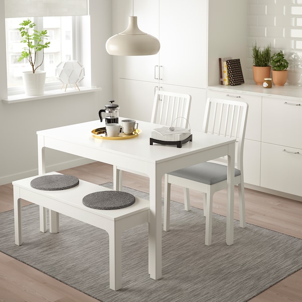 Ekedalen Ekedalen Table With 2 Chairs And Bench White Orrsta Light Grey Ikea
